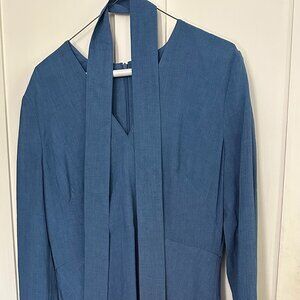 Cefinn blue long sleeve tie dress Maxi size US 10